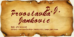 Prvoslavka Janković vizit kartica